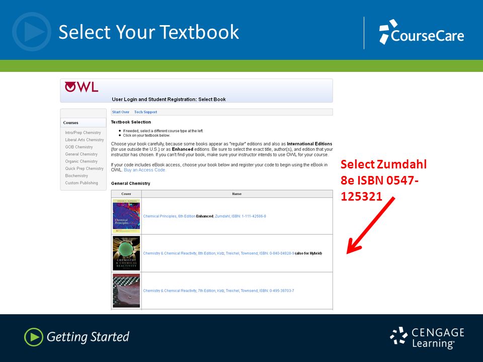 Select Your Textbook Select Zumdahl 8e ISBN