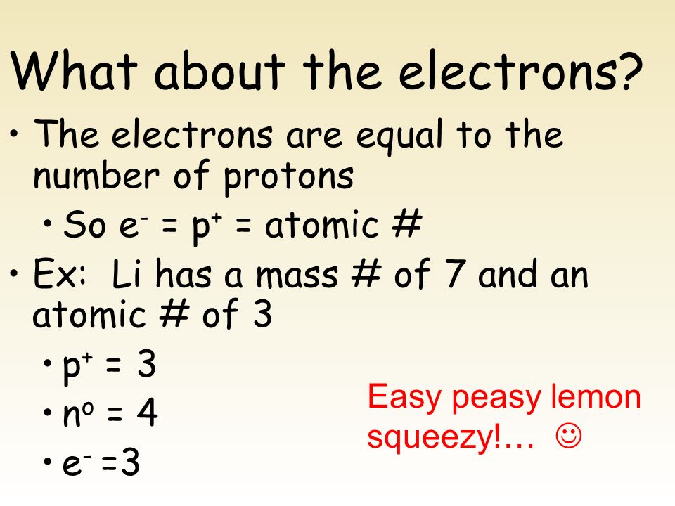 What about the electrons.