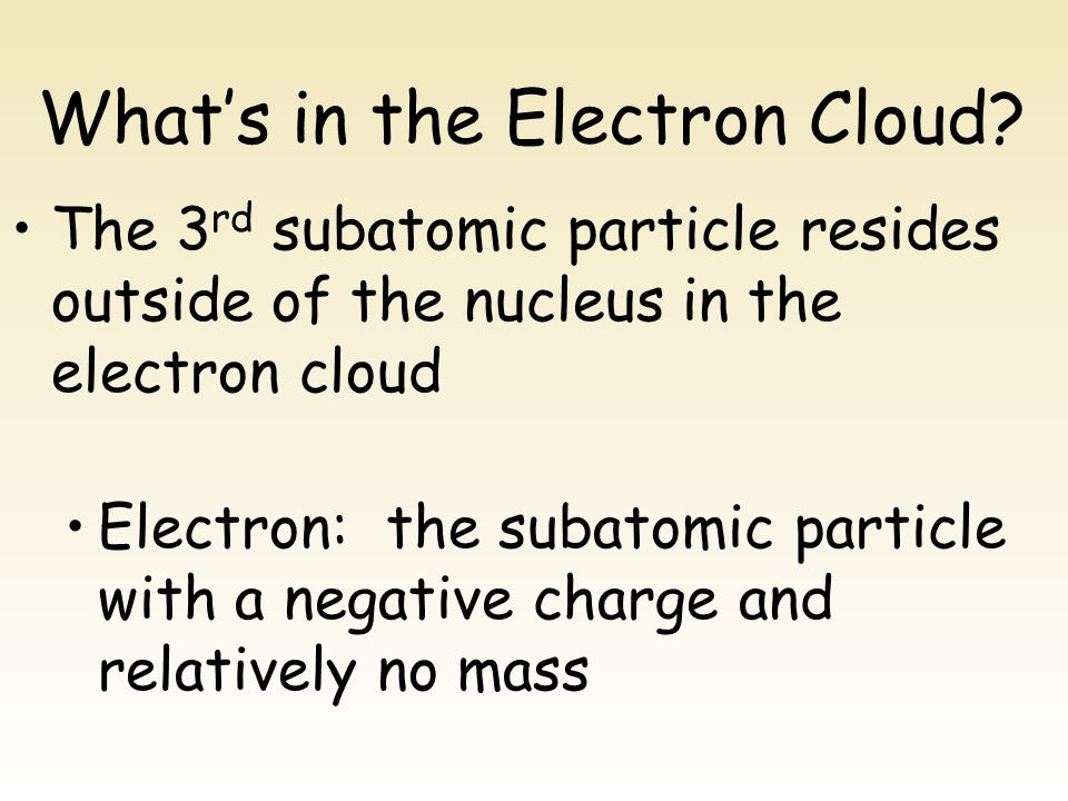 What’s in the Electron Cloud.