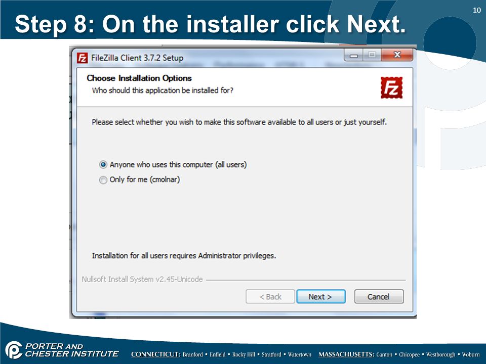 10 Step 8: On the installer click Next.