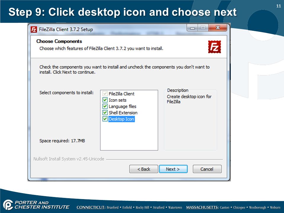 11 Step 9: Click desktop icon and choose next