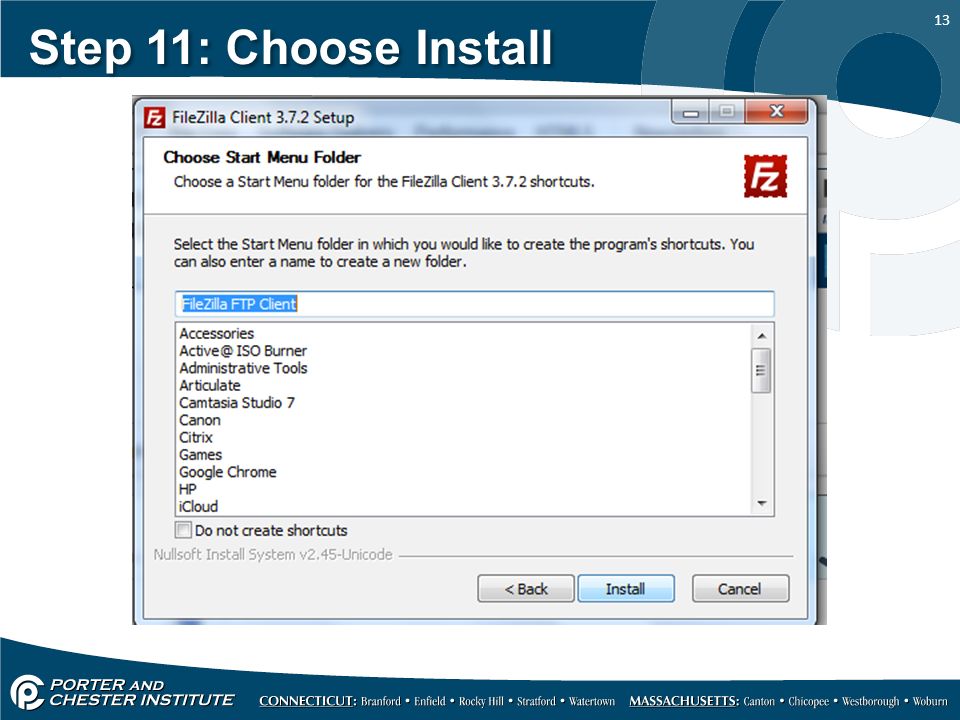 13 Step 11: Choose Install