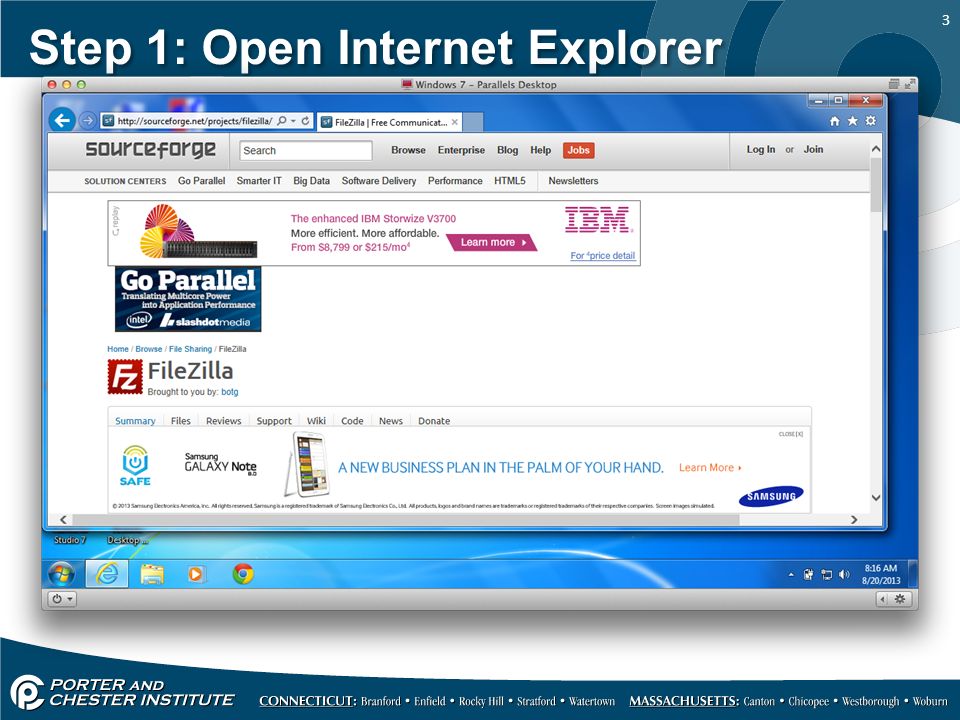 3 Step 1: Open Internet Explorer