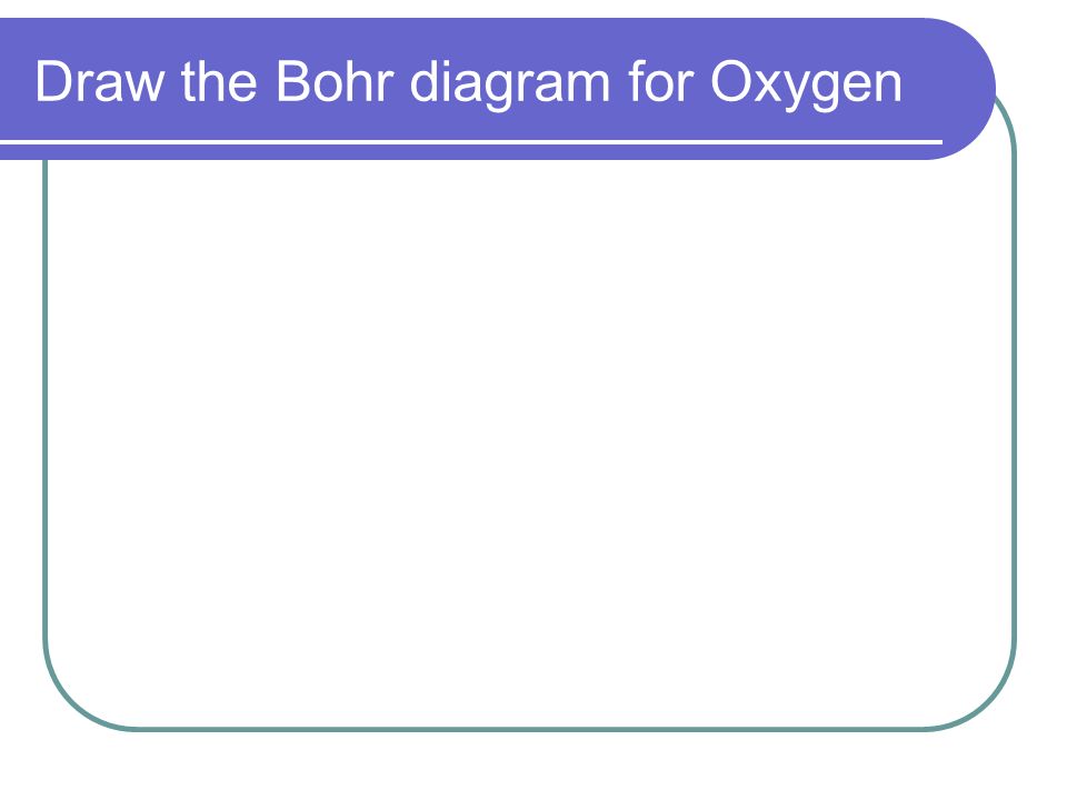 Draw the Bohr diagram for Oxygen