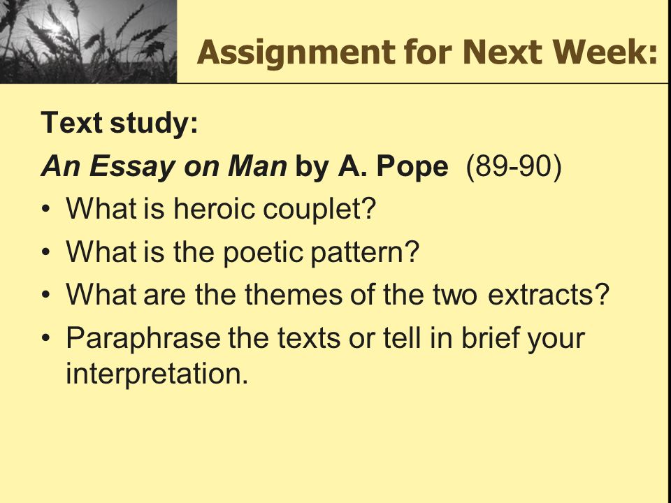 the essay on man analysis The purpose of this paper is to analyse victor e frankl’s man search for meaning the paper will discuss how frankl finds meaning in the. the essay on man analysis The purpose of this paper is to analyse victor e frankl’s man search for meaning the paper will discuss how frankl finds meaning in the.