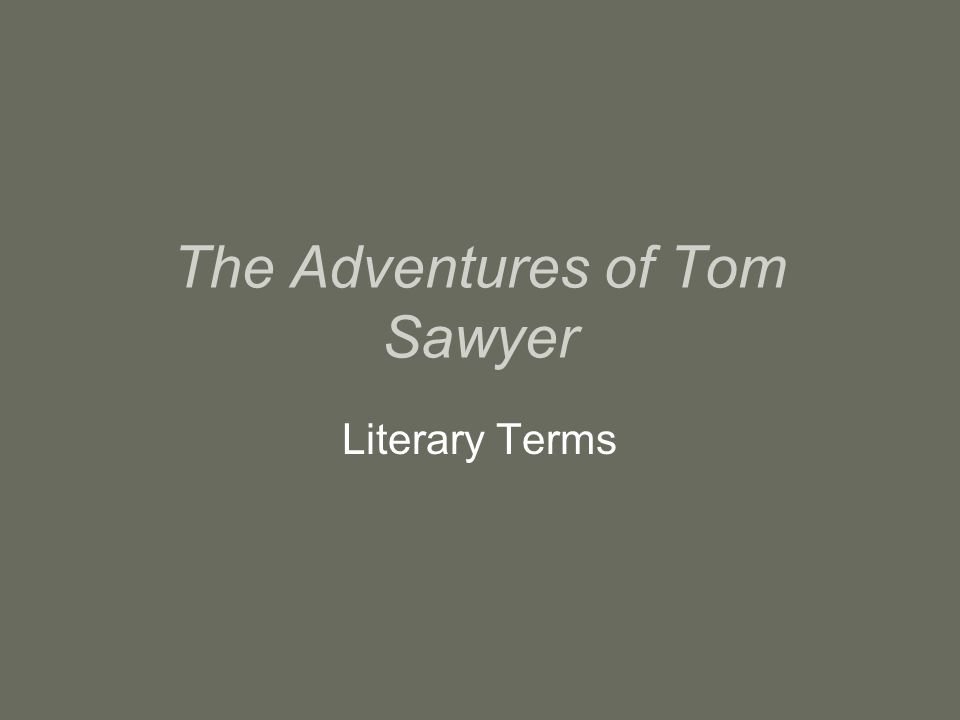 The Adventures of Tom Sawyer Literary Terms
