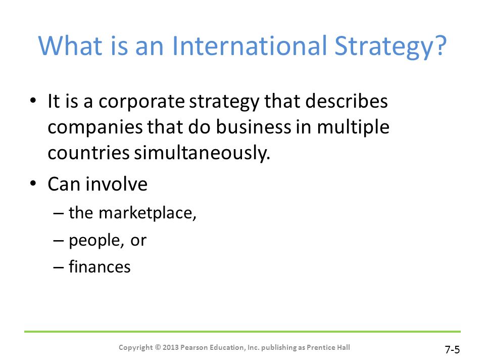 7-5 What is an International Strategy.