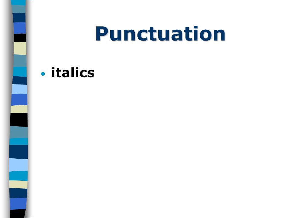 Punctuation italics