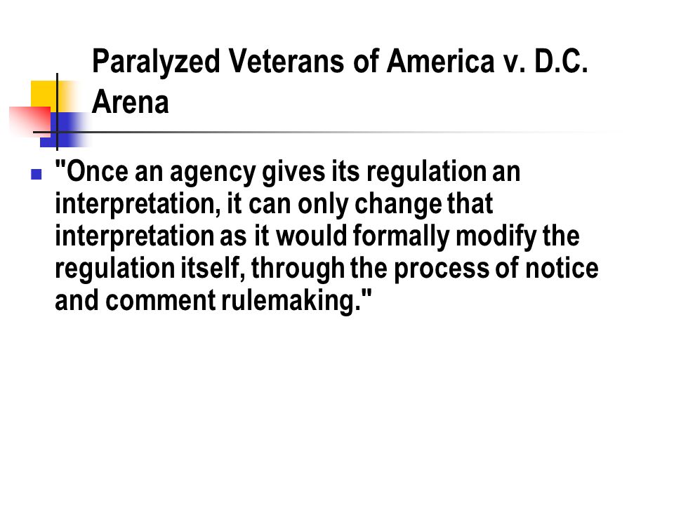 Paralyzed Veterans of America v. D.C.