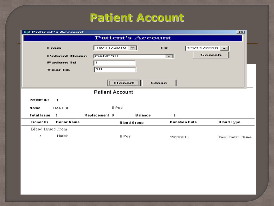 Patient Account