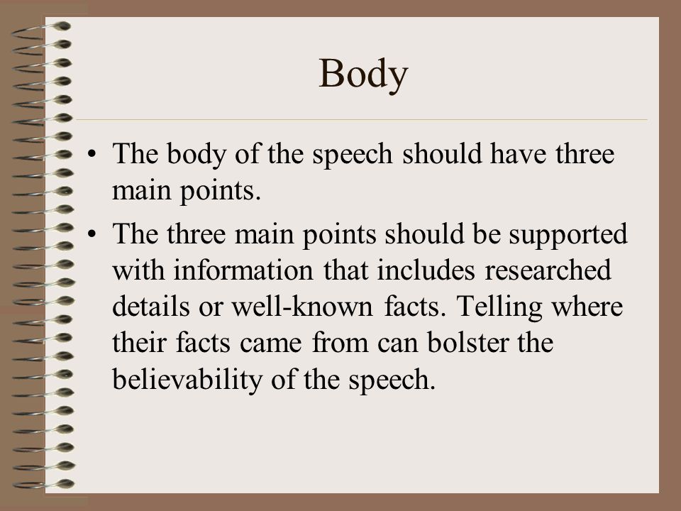 speech writing and main point Components of a speech by writing it down word for word each main point of your speech should support your speech’s purpose. speech writing and main point Components of a speech by writing it down word for word each main point of your speech should support your speech’s purpose.