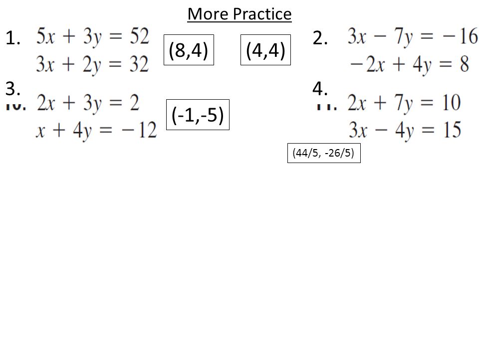 SOLVE THE SYSTEM BY MULTIPLYING BY THE INVERSE x = 1 AND y = 2 OR (1,2)