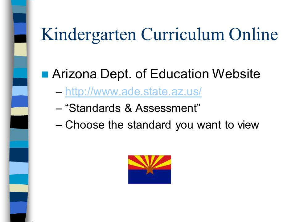 Kindergarten Curriculum Online Arizona Dept.