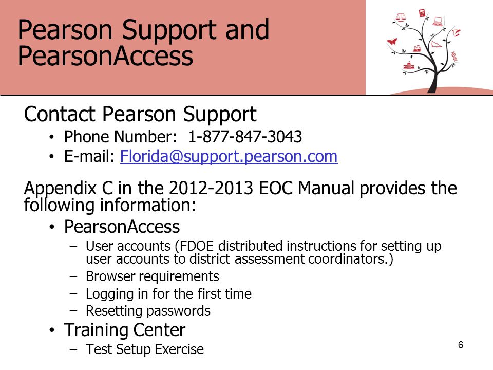 pearson support number