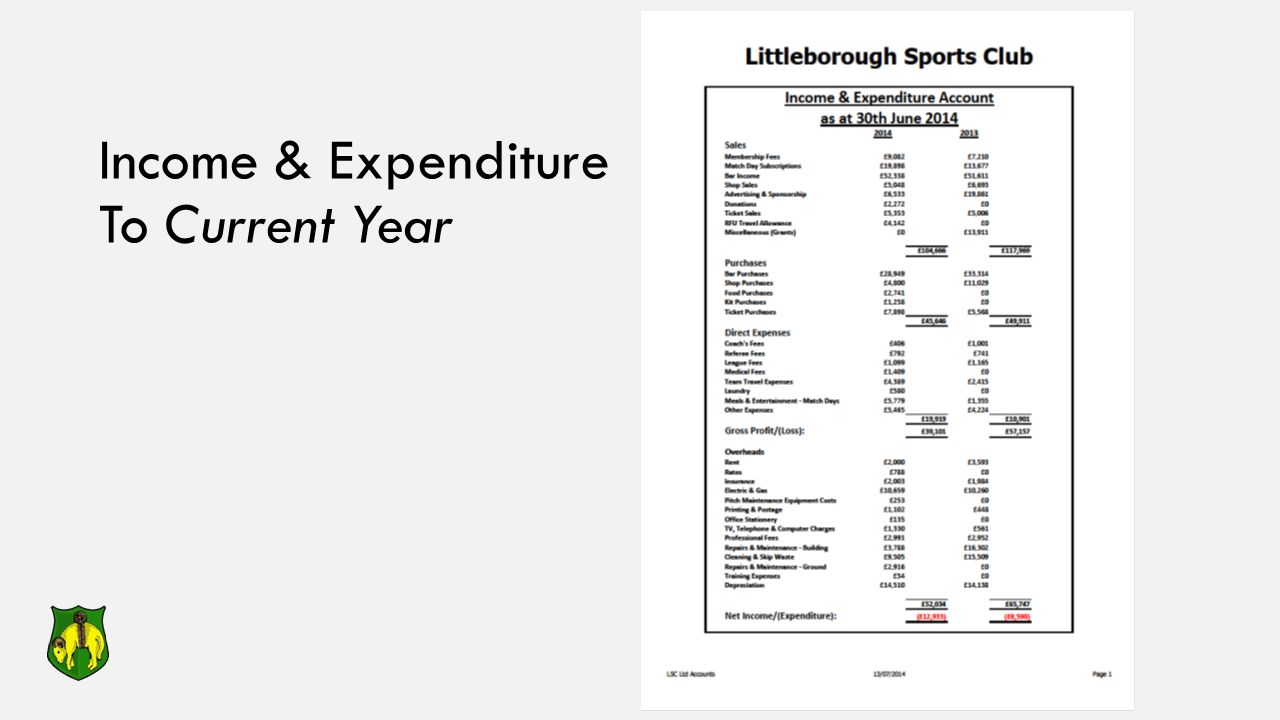 expenditure sheet