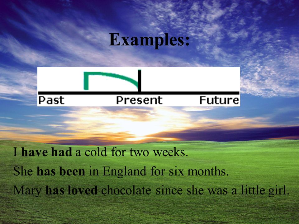 USE 2 Duration From the Past Until Now (Non-Continuous Verbs) With Non-Continuous Verbs and non-continuous uses of Mixed Verbs, we use the Present Perfect to show that something started in the past and has continued up until now.