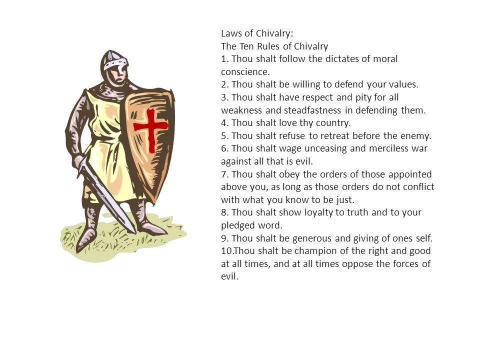 the rules of chivalry the rules of chivalry