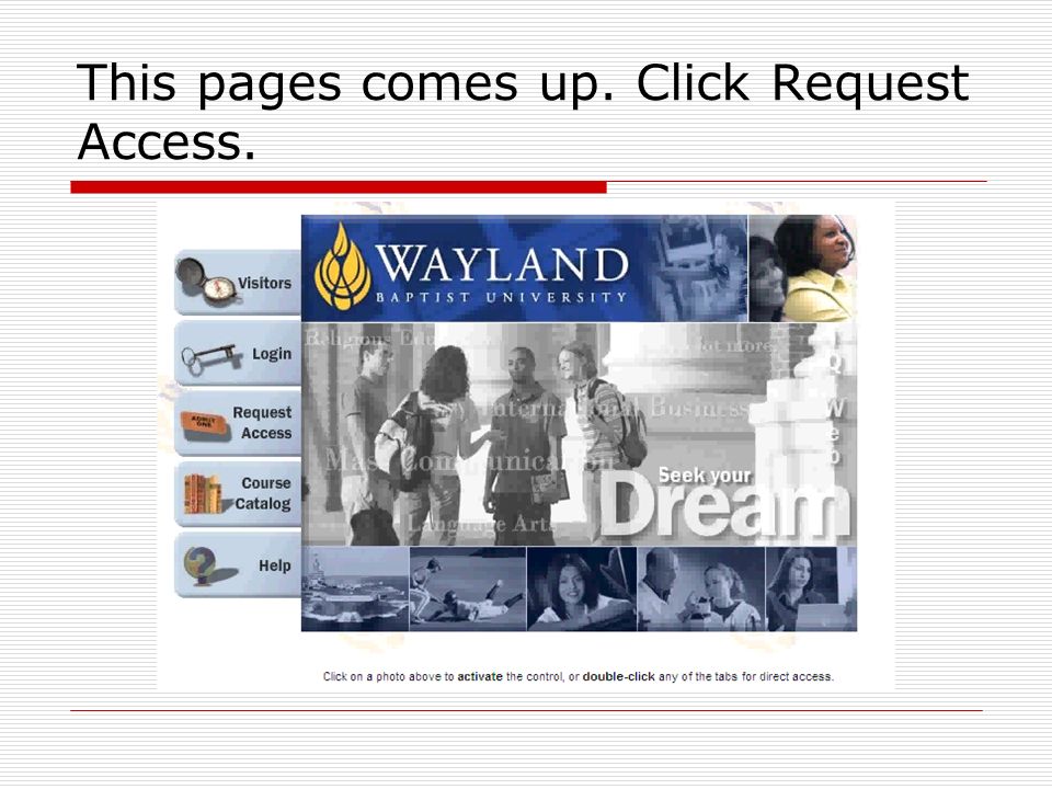 This pages comes up. Click Request Access.