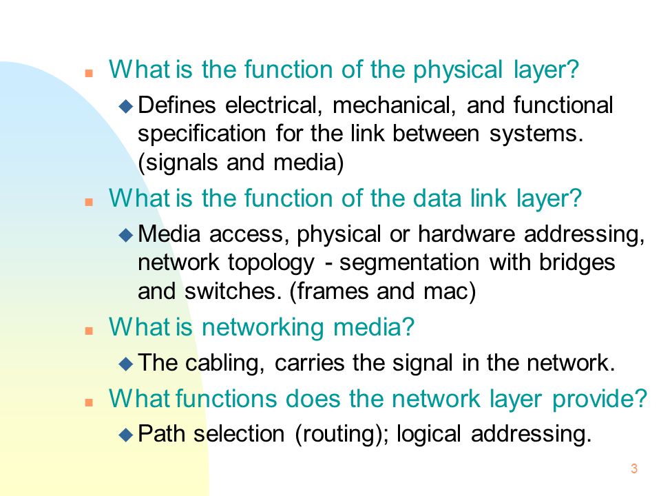 7 layer of networking