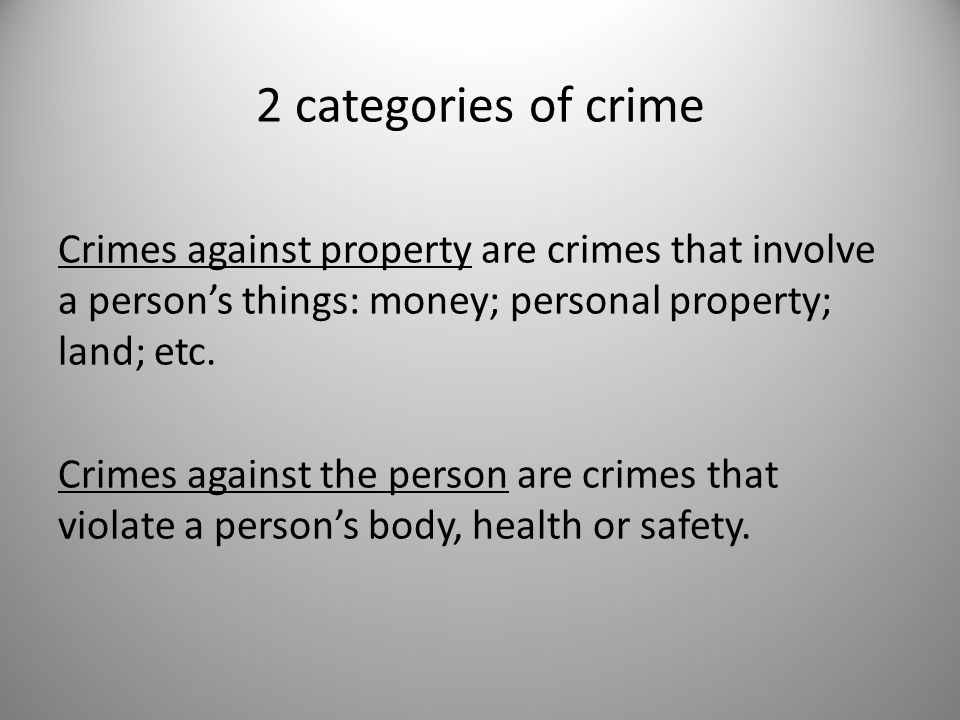 categories of crime crimes Get an answer for 'what are the four main categories of computer crimes and what is an example of each one' and find homework help for. categories of crime crimes Get an answer for 'what are the four main categories of computer crimes and what is an example of each one' and find homework help for.