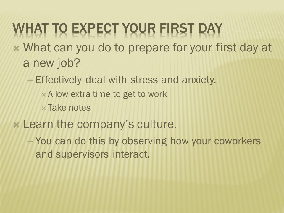 new job stress