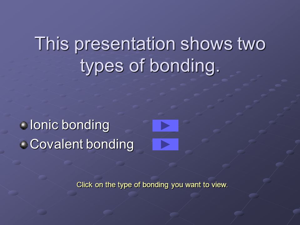 This presentation shows two types of bonding.