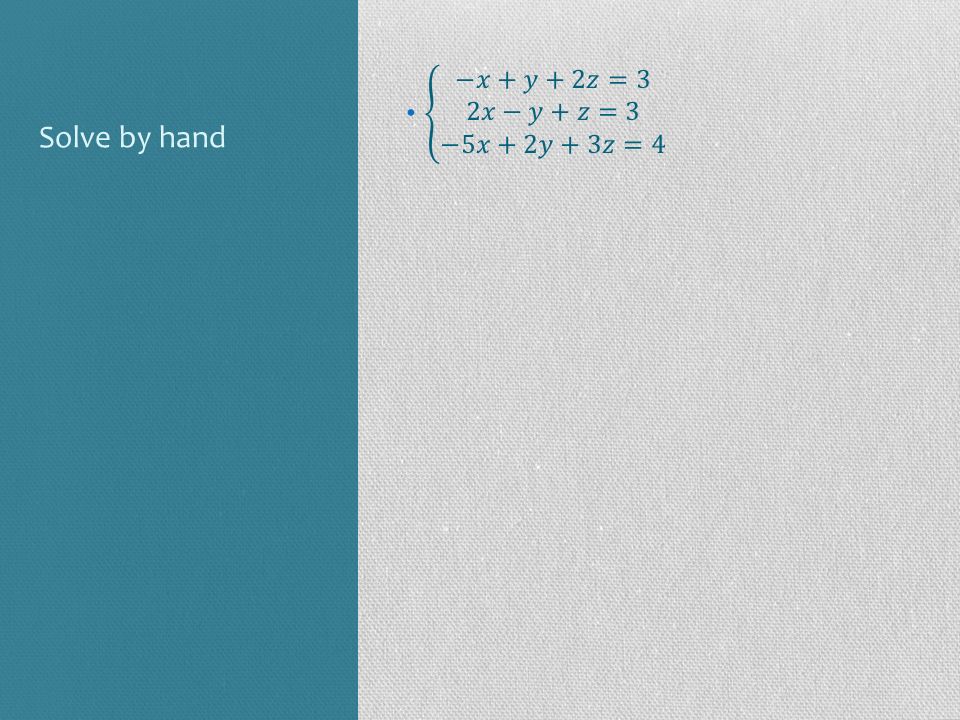 Solve by hand
