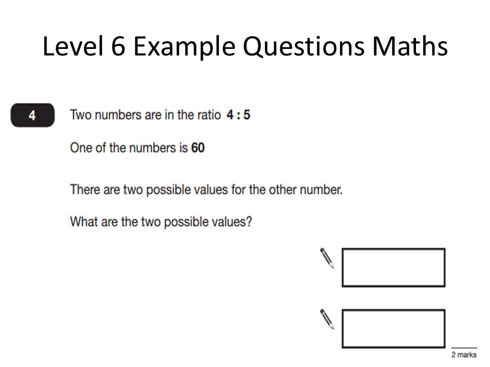 Level 6 Example Questions Maths