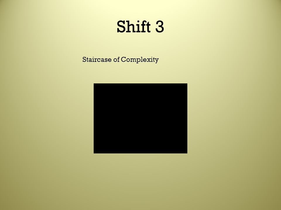 Shift 3 Staircase of Complexity