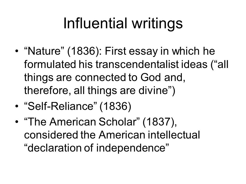 Essays On Transcendentalism
