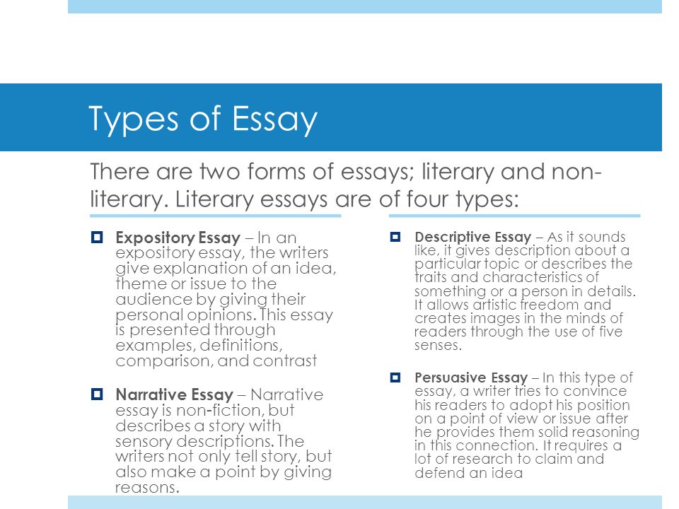 Four main types of essays