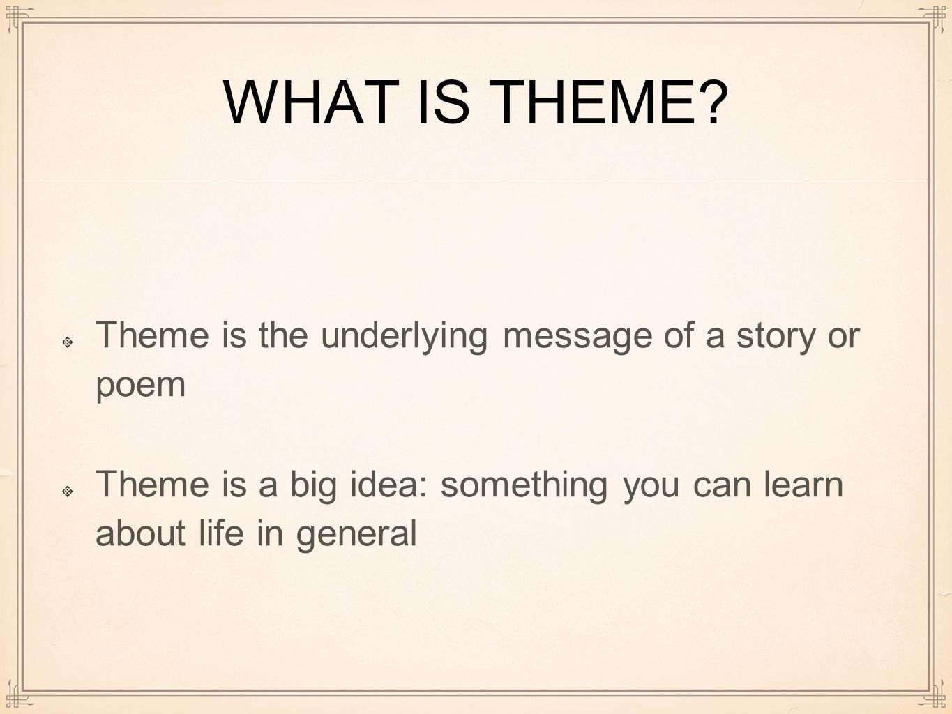 WHAT IS THEME.