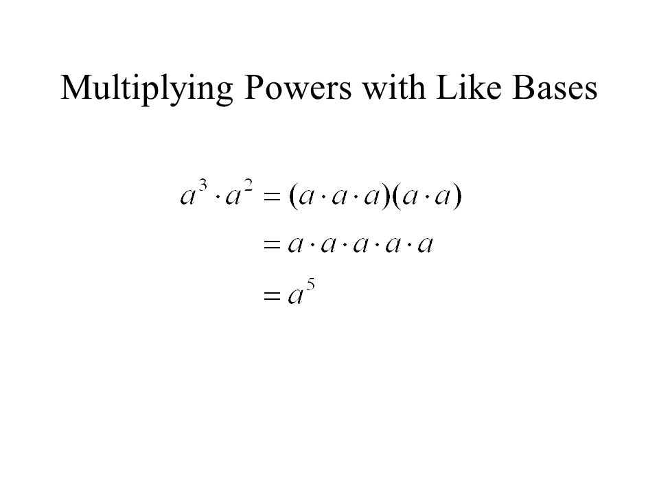 Multiplying Powers with Like Bases