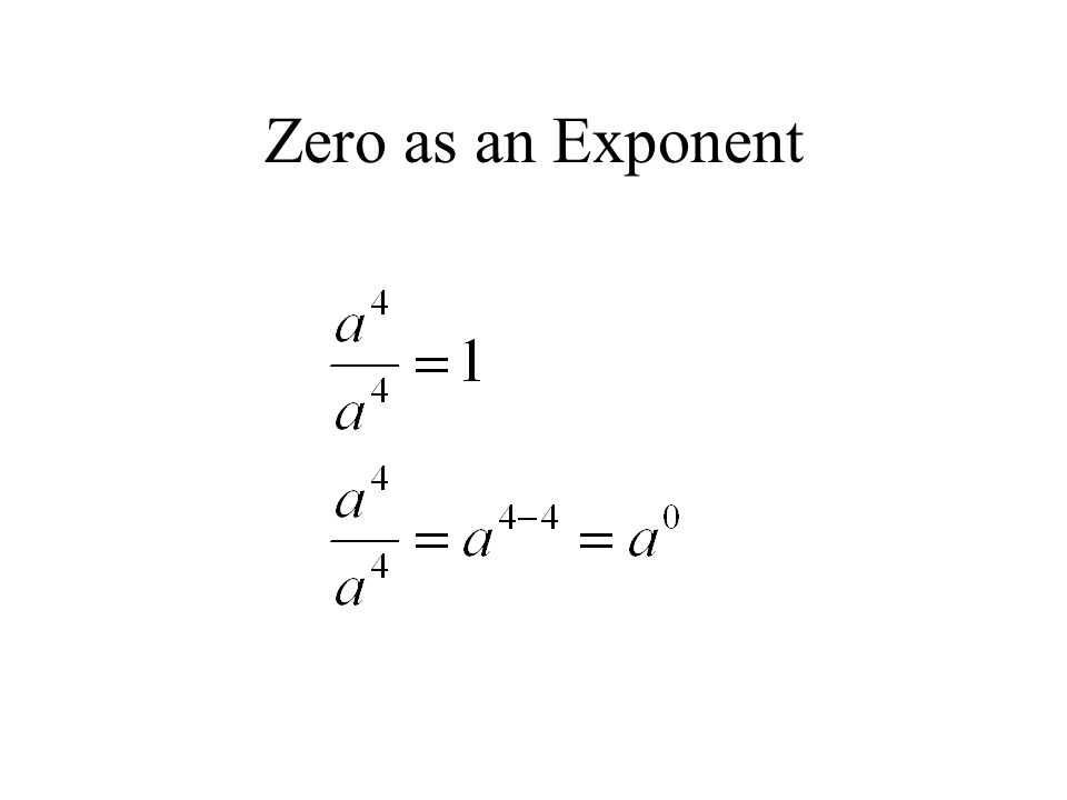 Zero as an Exponent