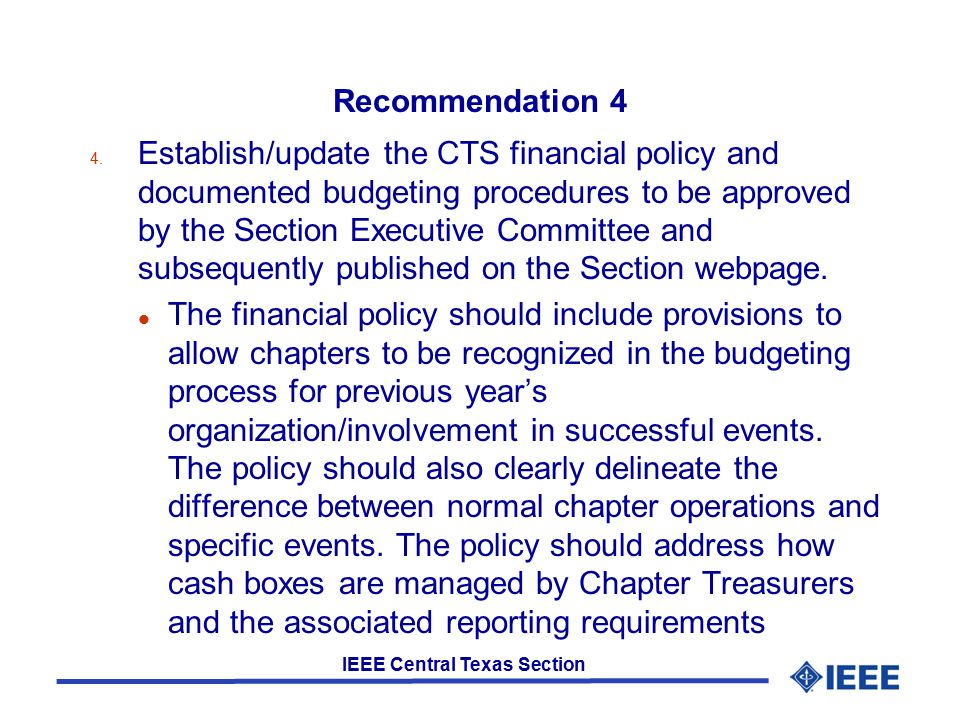 IEEE Central Texas Section Recommendation 4 4.