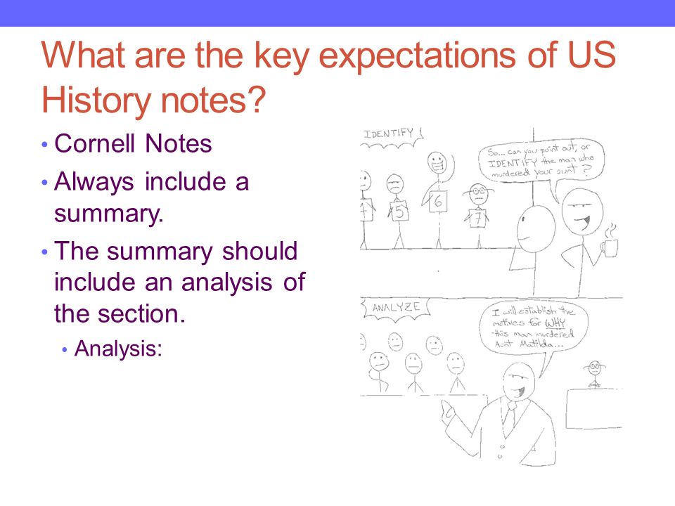 What are the key expectations of US History notes.
