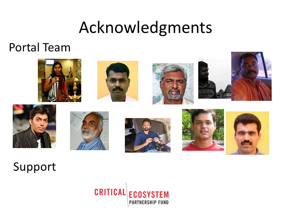 Acknowledgments Portal Team Support