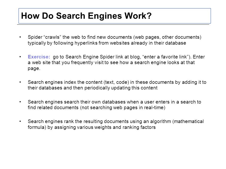 How Do Search Engines Work.