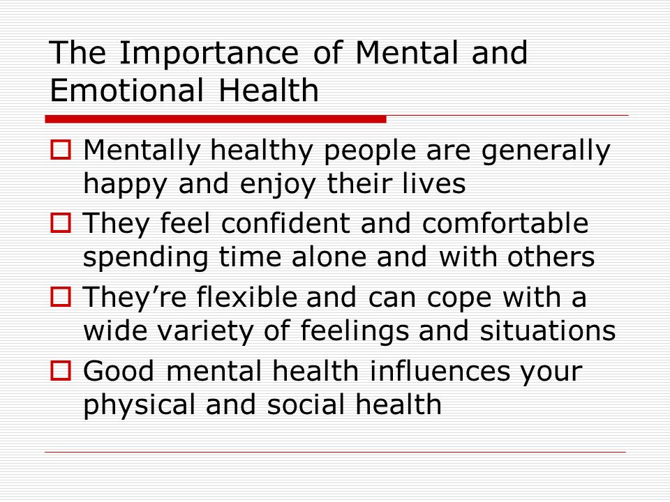achieving mental and emotional health