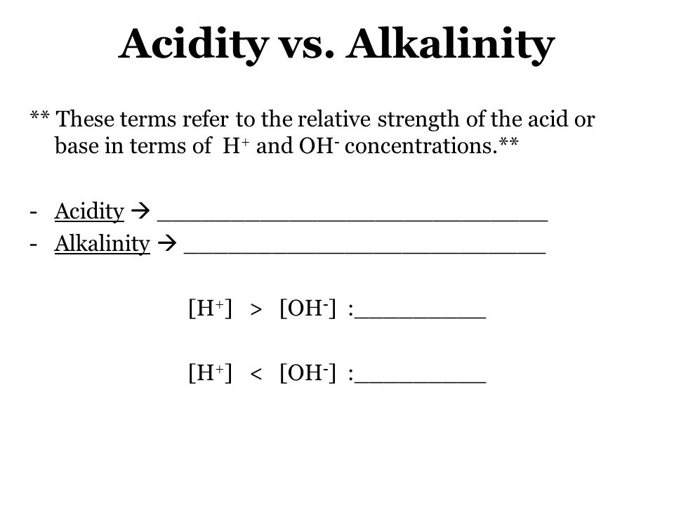 Acidity vs.
