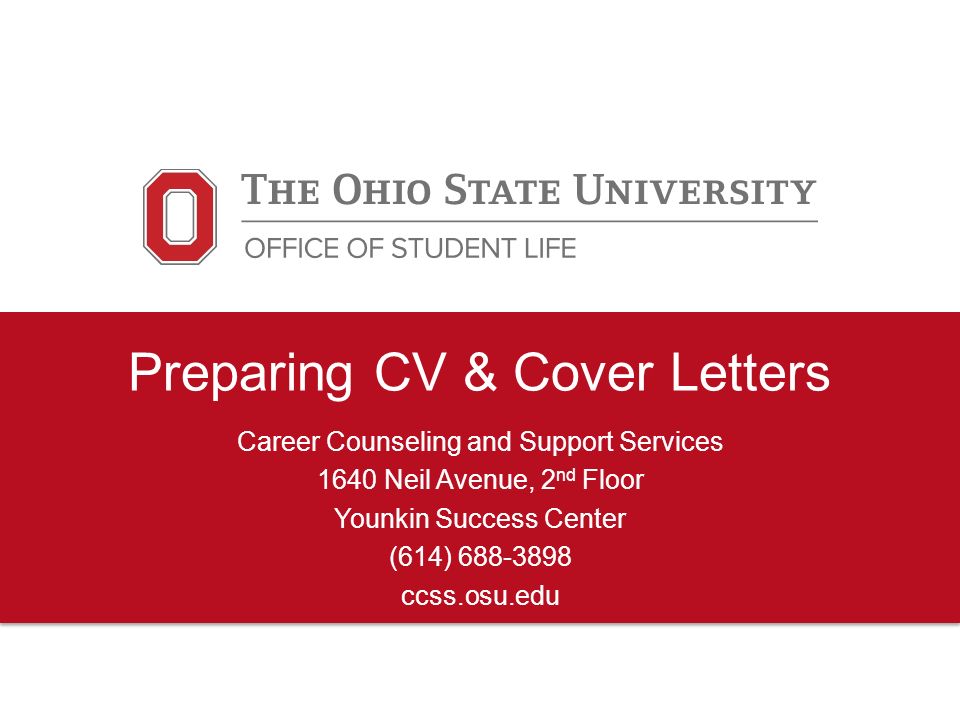 preparing cv cover letters career counseling and support services osu cover letter