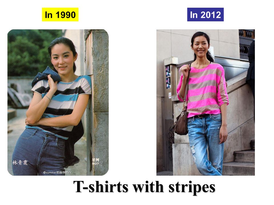 T-shirts with stripes In 1990In 2012