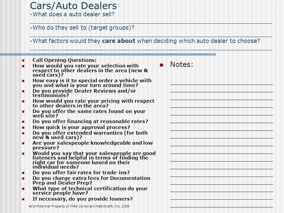 Cars/Auto Dealers -What does a auto dealer sell.