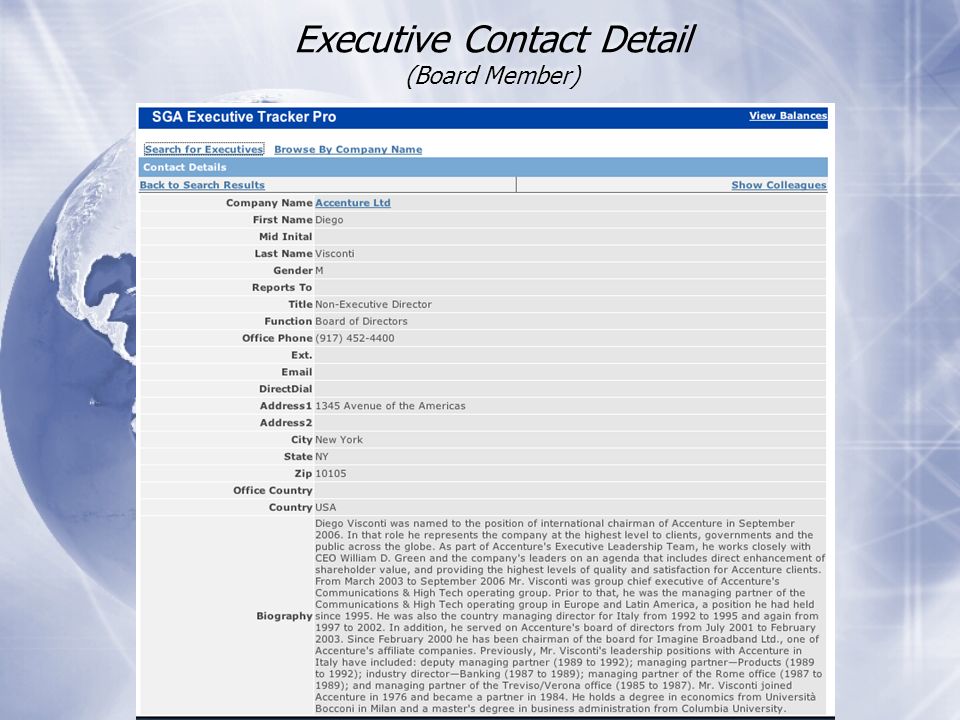 Listing ALL Executives by Company (939 executives at Accenture)