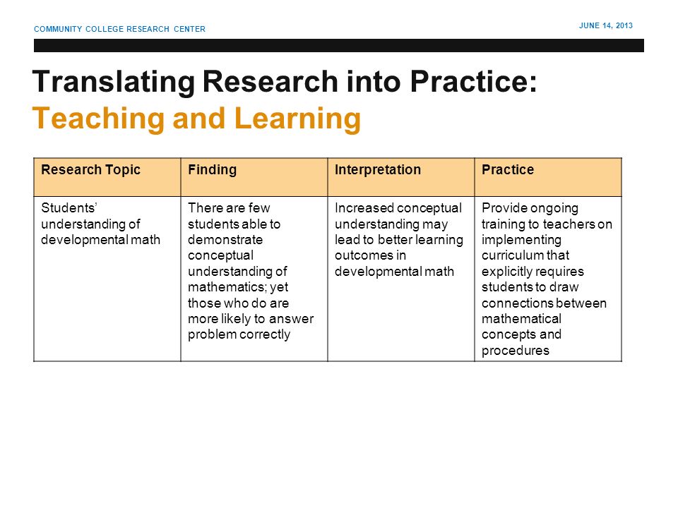 Alp Conference June Community College Research Center 8 June 14 2017 Community College Research Center Translating