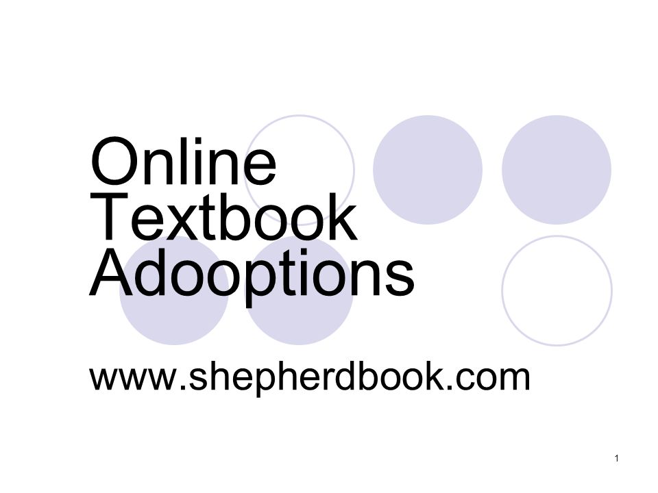 1 Online Textbook Adooptions