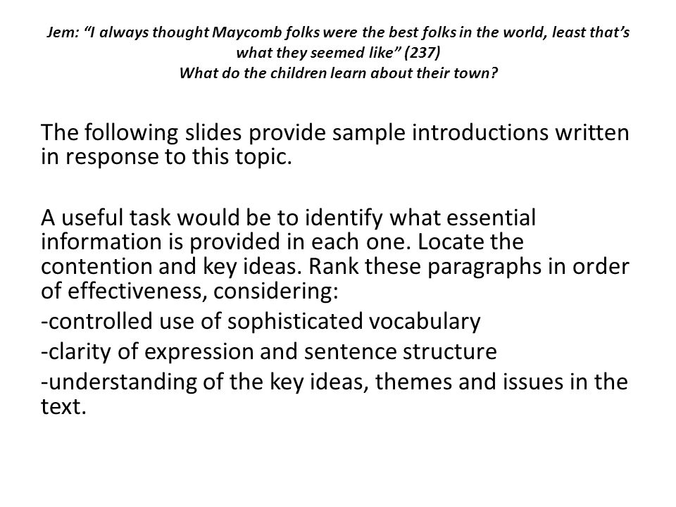 An Informal Essay