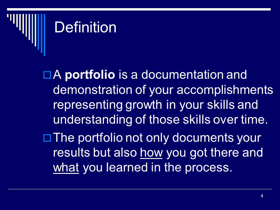 career portfolio definition