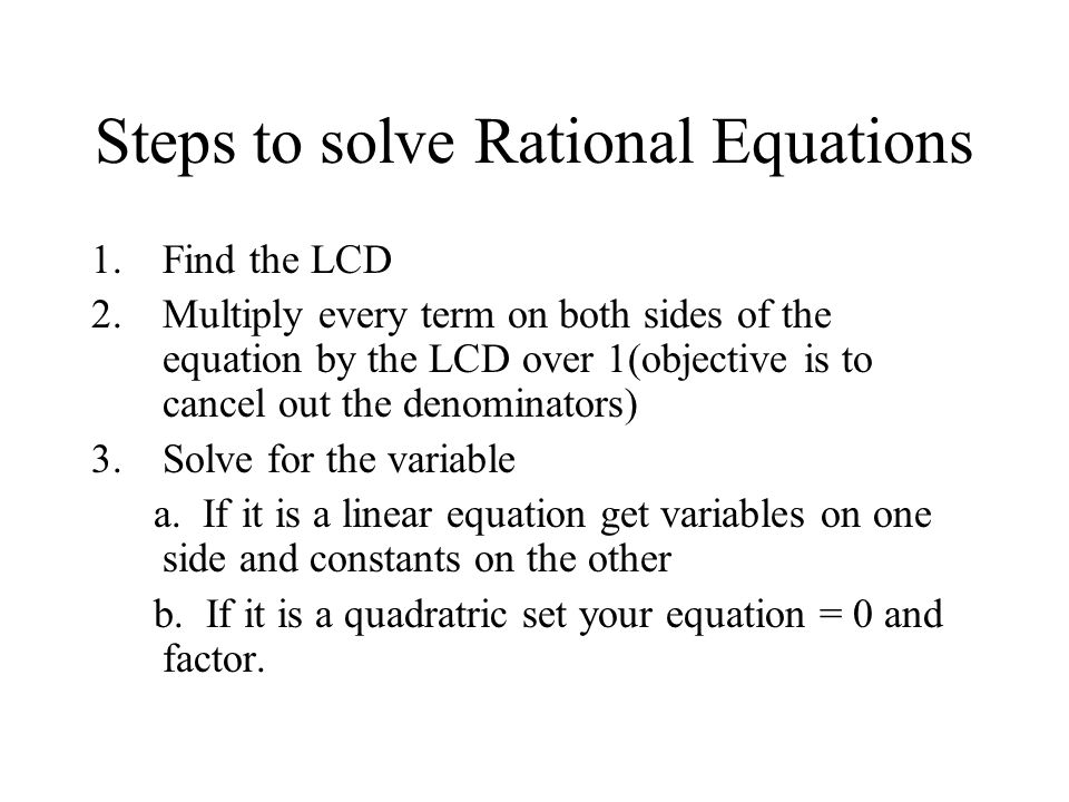 10 6 Solving Rational Equations Goals To Solve Problems Involving 3 Rational Equation An Containing One Or More Expressions