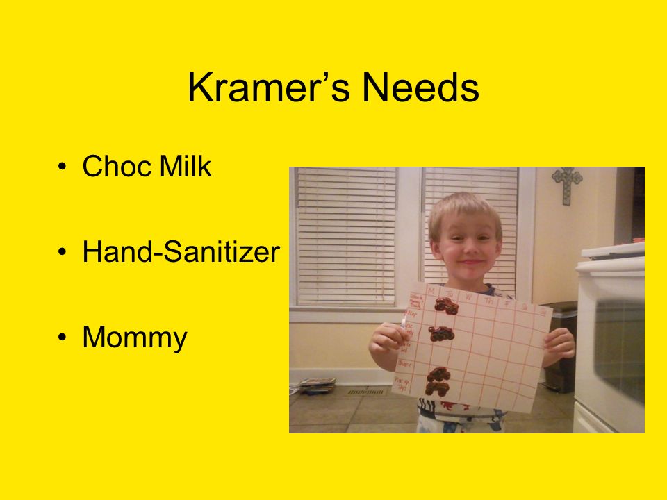 Kramer’s Needs Choc Milk Hand-Sanitizer Mommy